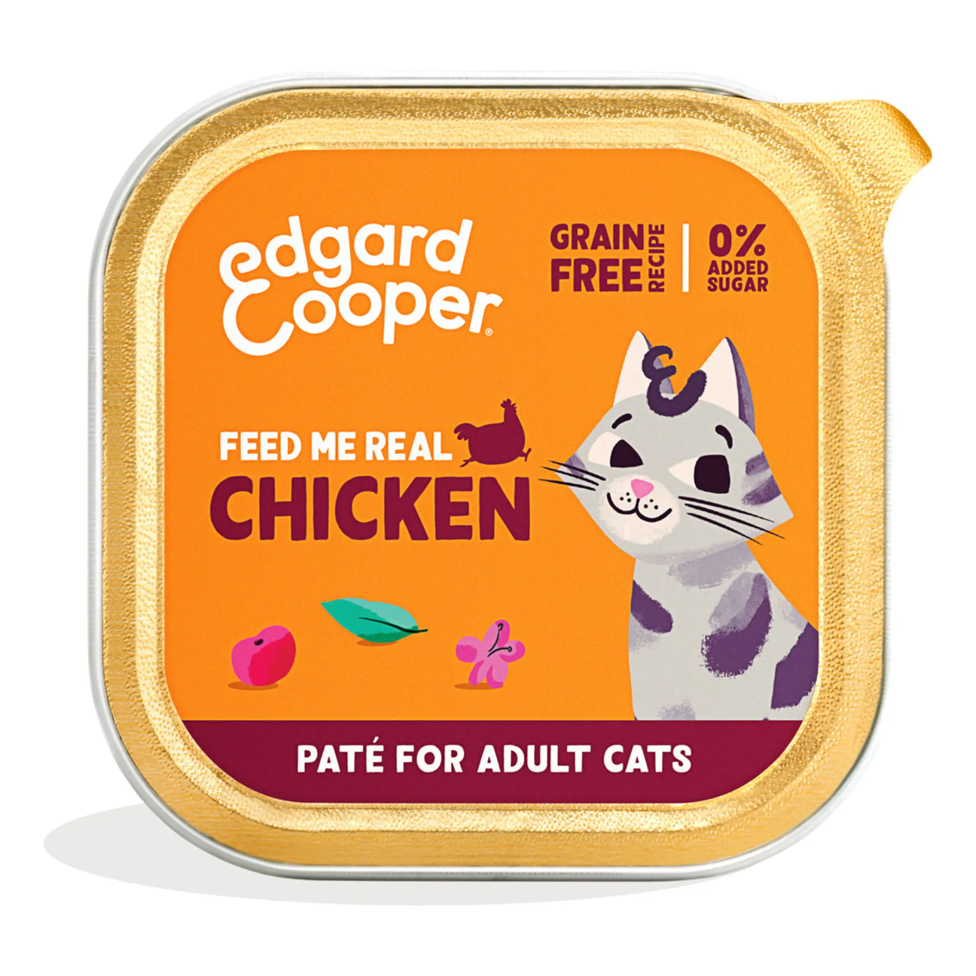 Comida húmeda gatos paté Tarrina Pollo de corral Edgard & Cooper 85 g