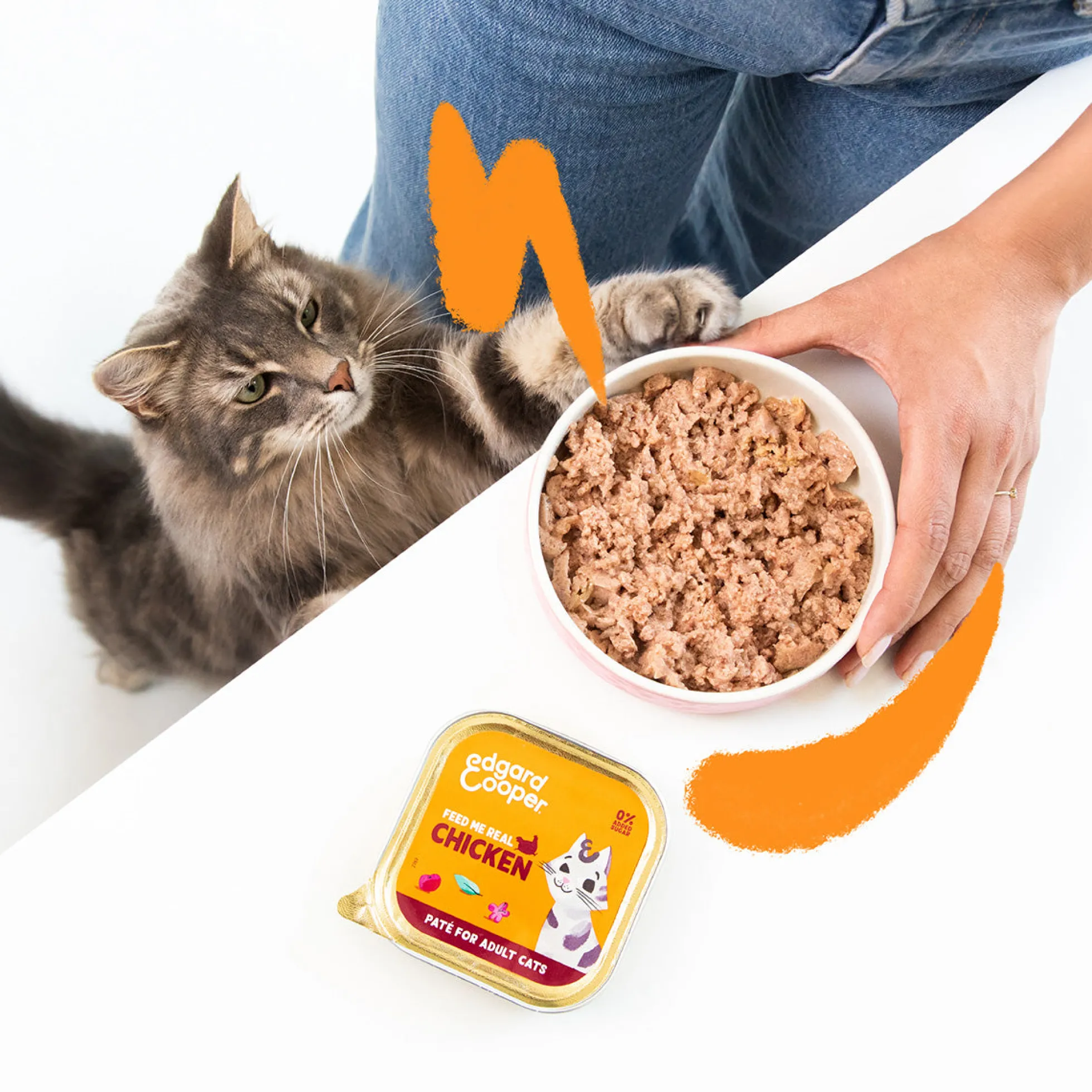 Comida húmeda gatos paté Tarrina Pollo de corral Edgard & Cooper 85 g