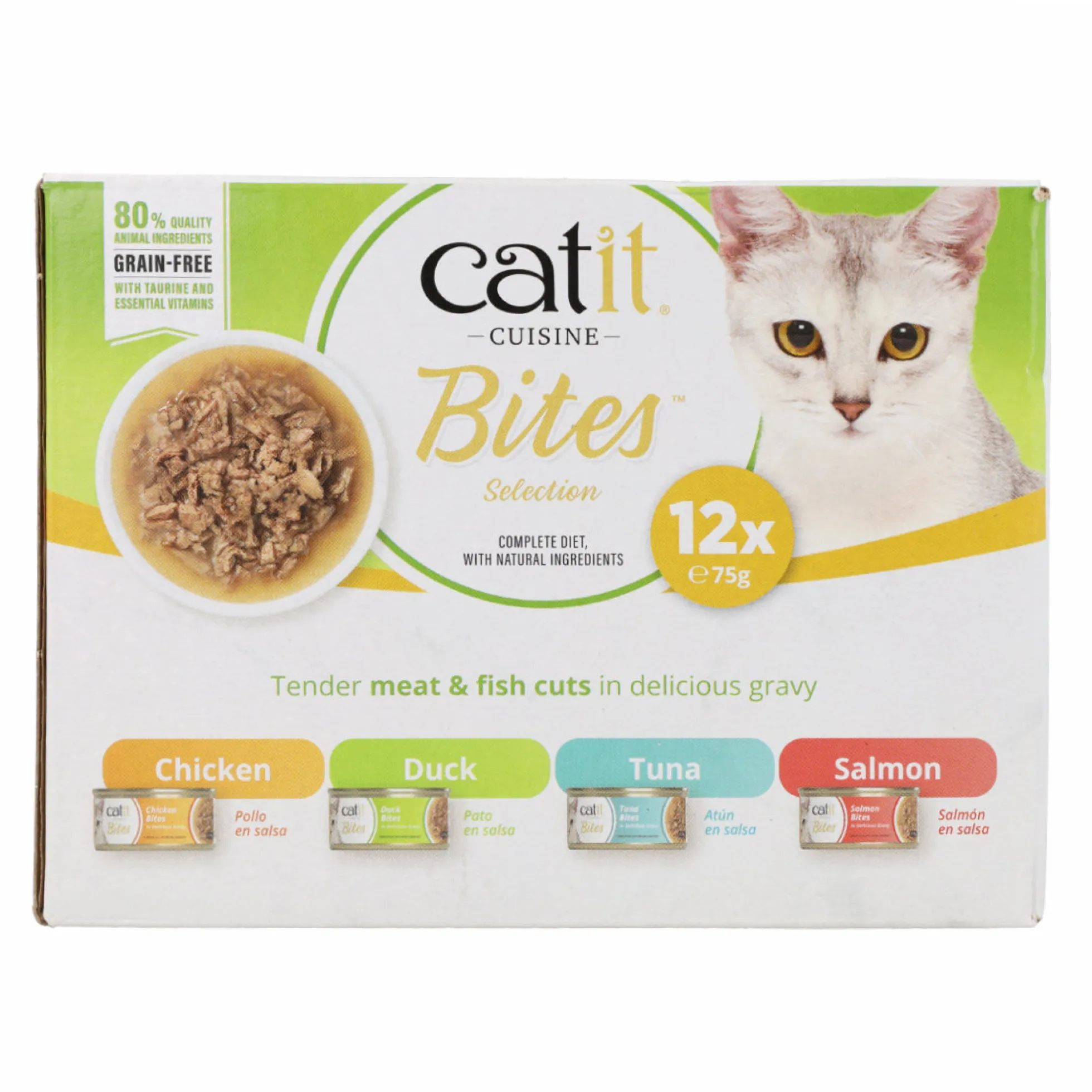 Comida húmeda para gatos Bites Pack Variado Cuisine 12 x 75 g Catit