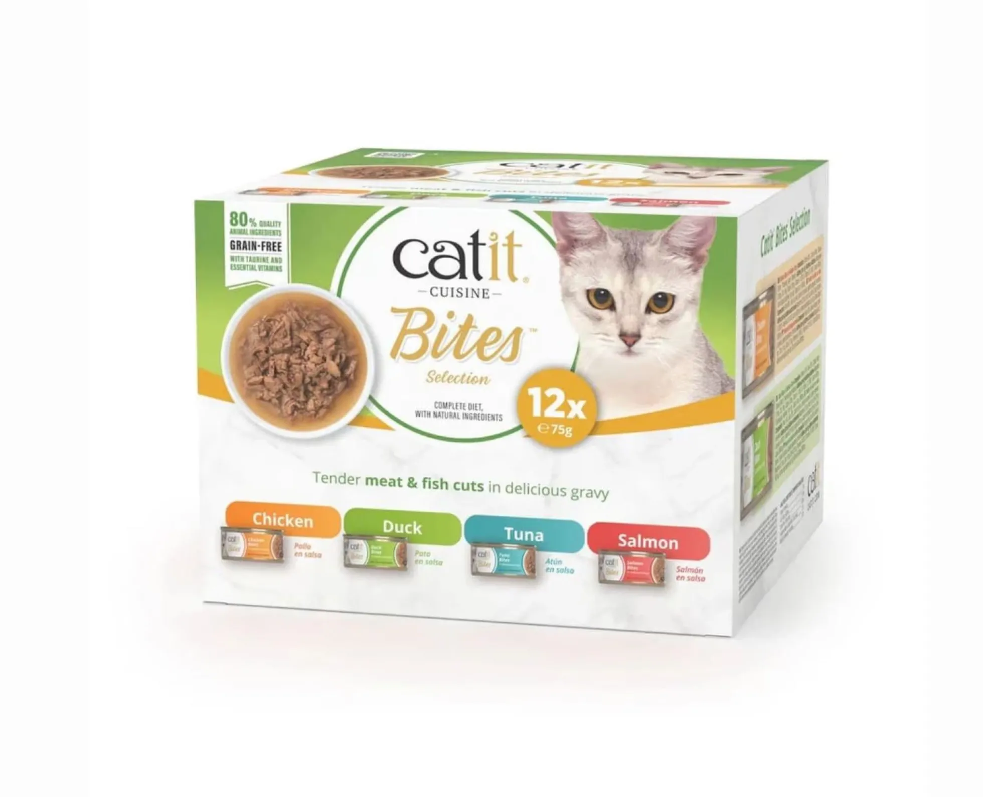Comida húmeda para gatos Bites Pack Variado Cuisine 12 x 75 g Catit