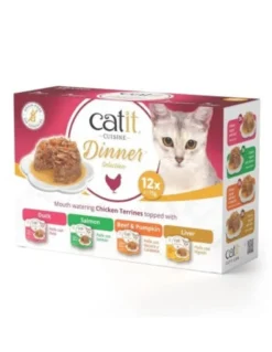 Comida húmeda para gatos Dinner pollo Pack Variado Cuisine 12 x 75 g Catit