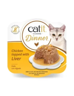 Comida húmeda para gatos Dinner pollo con hígado Cuisine 75 g Catit