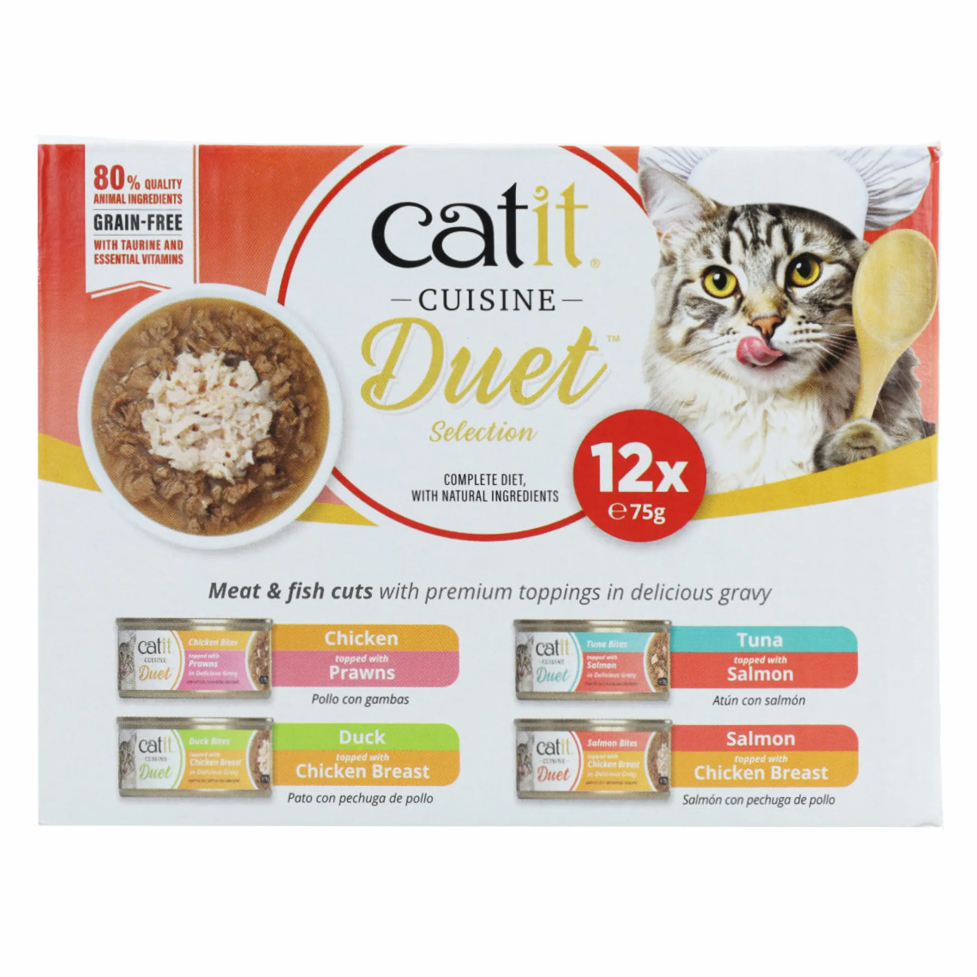 Comida húmeda para gatos Duet Pack Variado Cuisine 12 x 75 g Catit