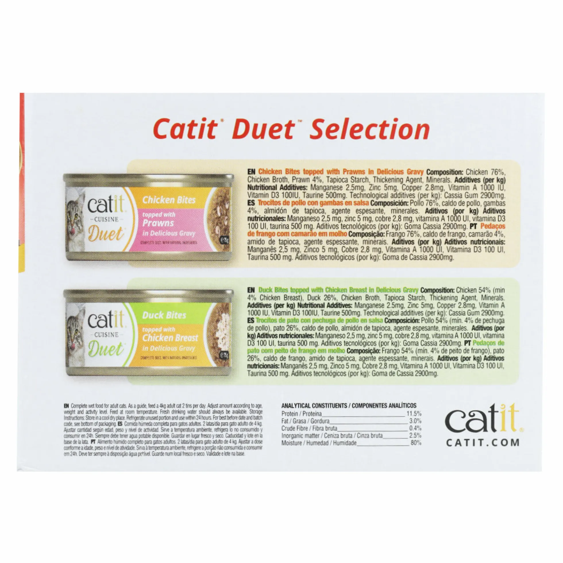 Comida húmeda para gatos Duet Pack Variado Cuisine 12 x 75 g Catit