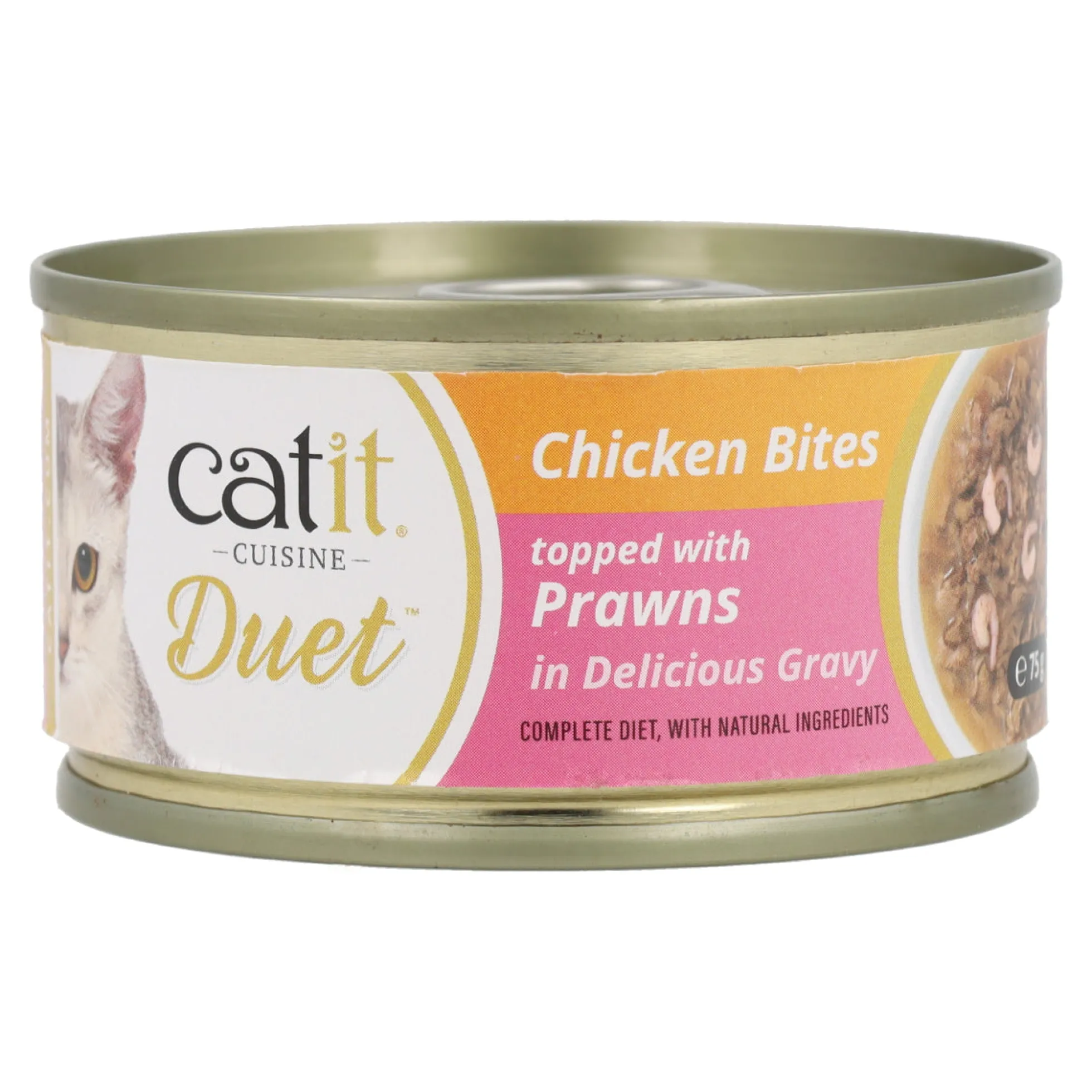 Comida húmeda para gatos Duet pollo con gambas Cuisine 75 g Catit