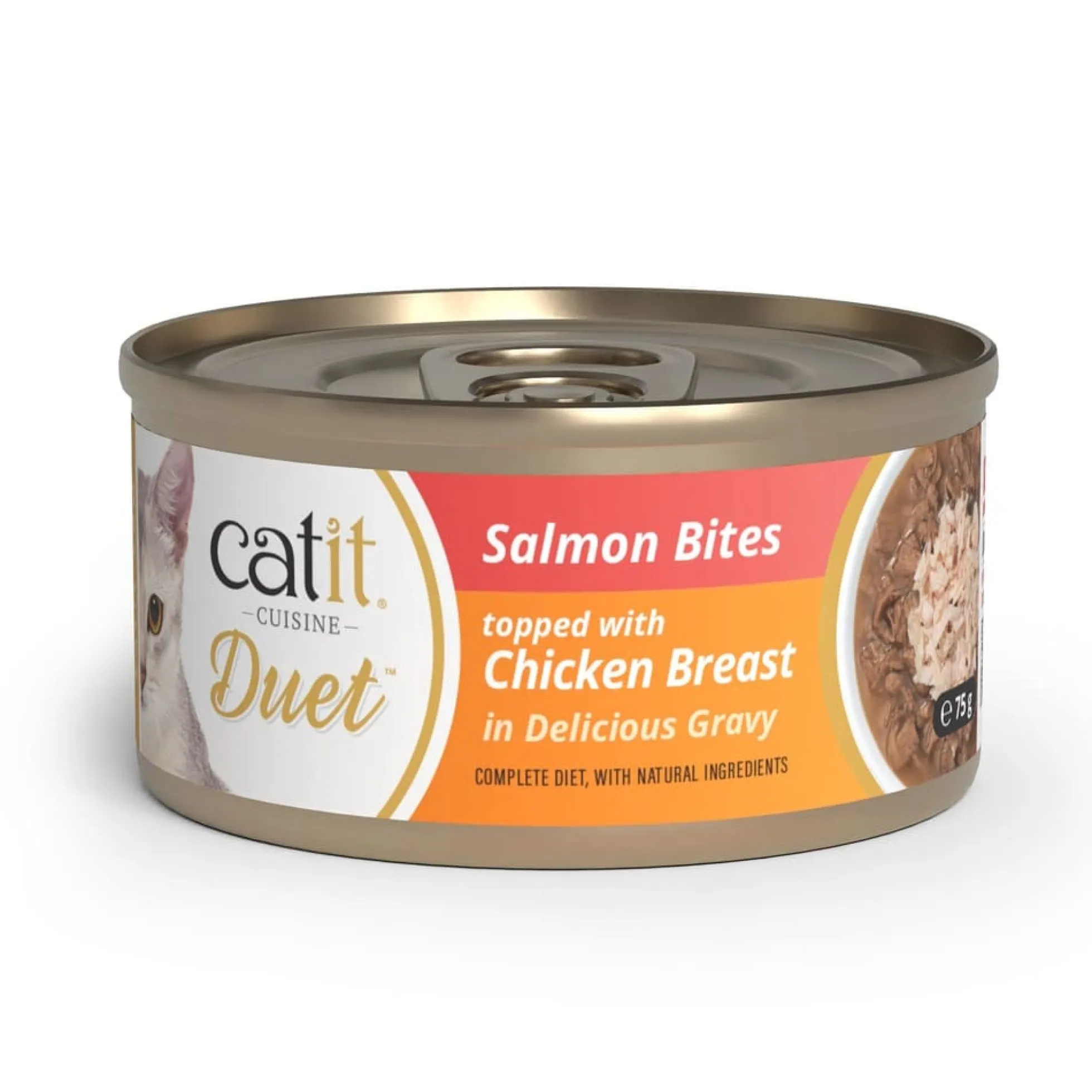 Comida húmeda para gatos Duet salmón con pollo Cuisine 75 g Catit