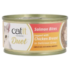 Comida húmeda para gatos Duet salmón con pollo Cuisine 75 g Catit