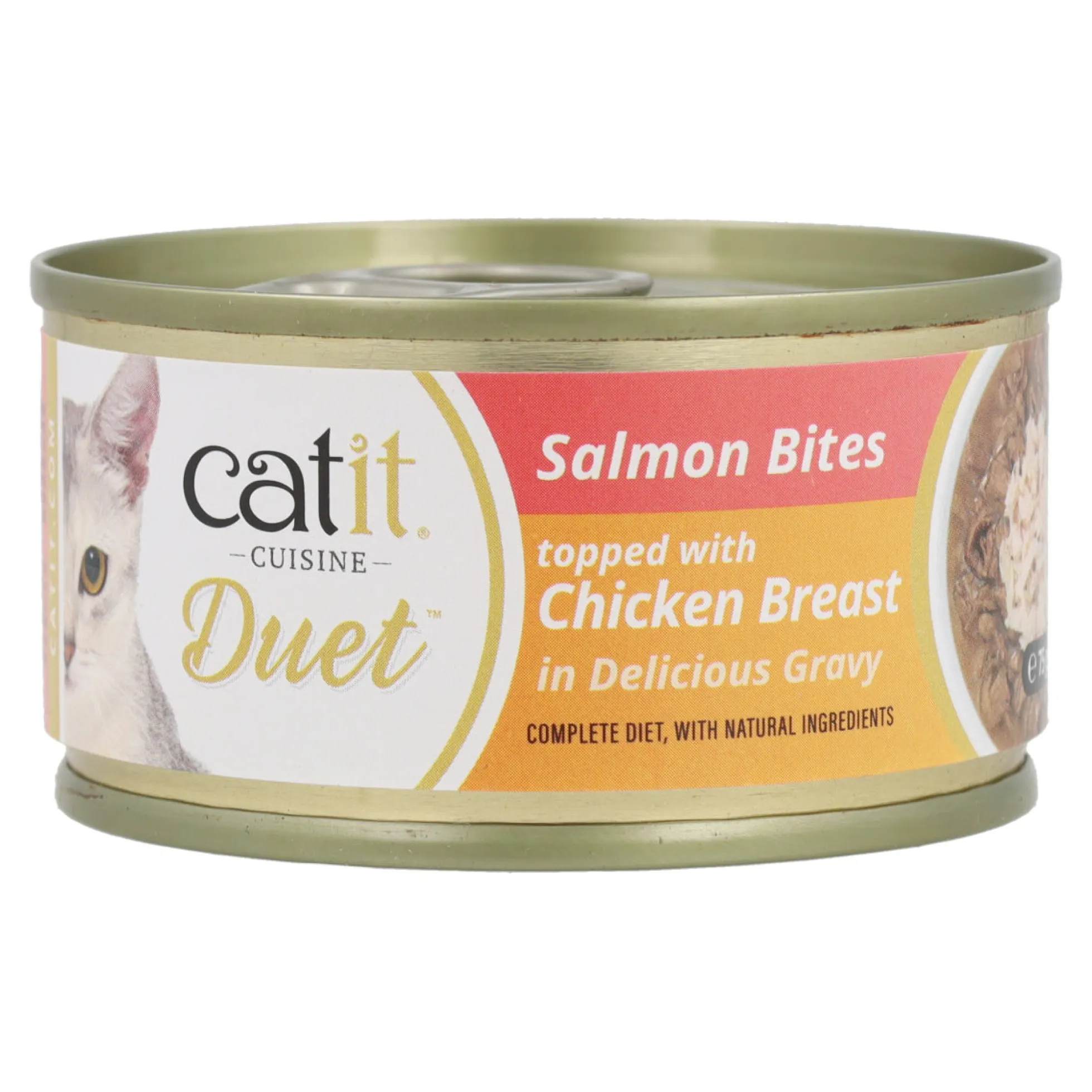 Comida húmeda para gatos Duet salmón con pollo Cuisine 75 g Catit