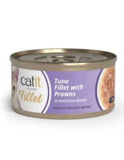 Comida húmeda para gatos Fillet atún con gambas en caldo Cuisine 75 g Catit