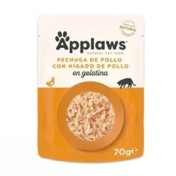 Comida húmeda para gatos Sobre Hígado y pollo en gelatina Applaws 70 g