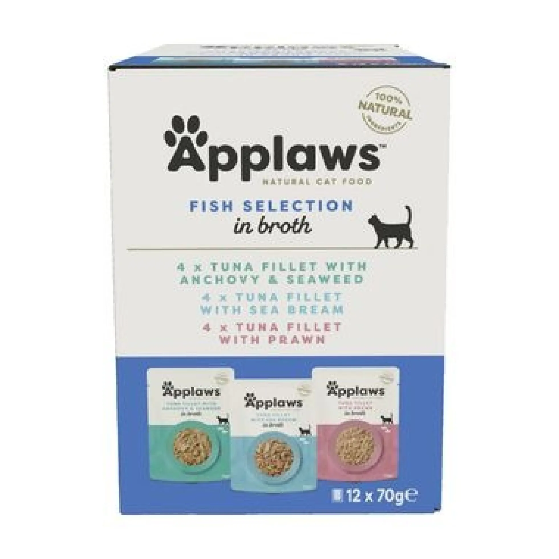 Comida húmeda para gatos Sobre Pescado en caldo Applaws12 x 70 g