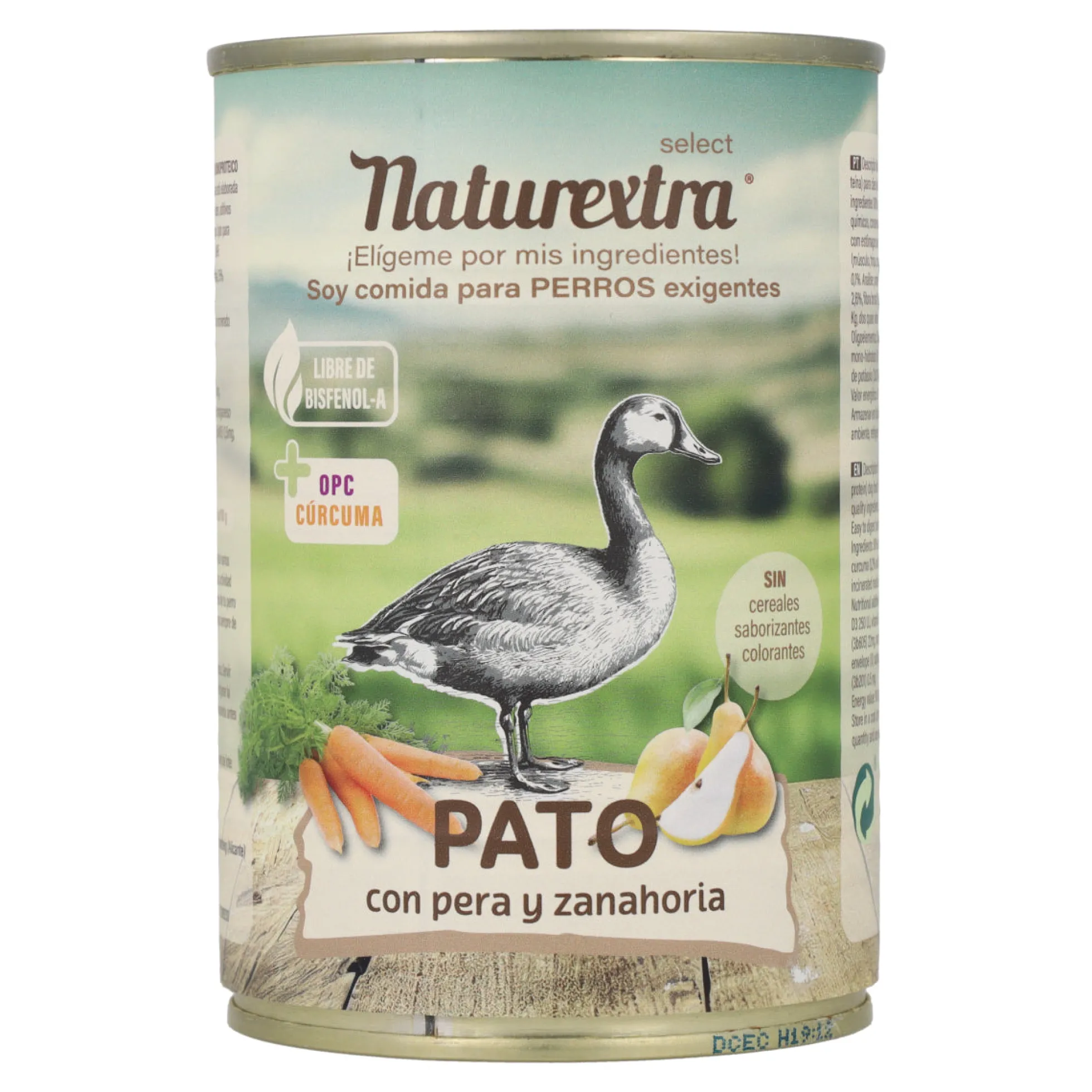 Comida húmeda para perros sabor pato 400 g NaturExtra