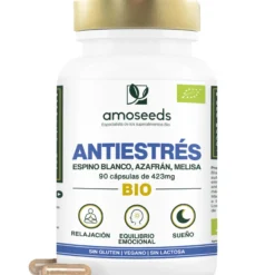 Complejo Antiestrés Bio, Espino Blanco, Azafrán, Melisa | 90 Cápsulas