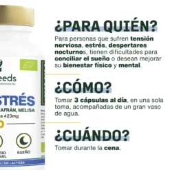 Complejo Antiestrés Bio, Espino Blanco, Azafrán, Melisa | 90 Cápsulas