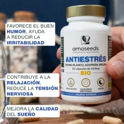 Complejo Antiestrés Bio, Espino Blanco, Azafrán, Melisa | 90 Cápsulas