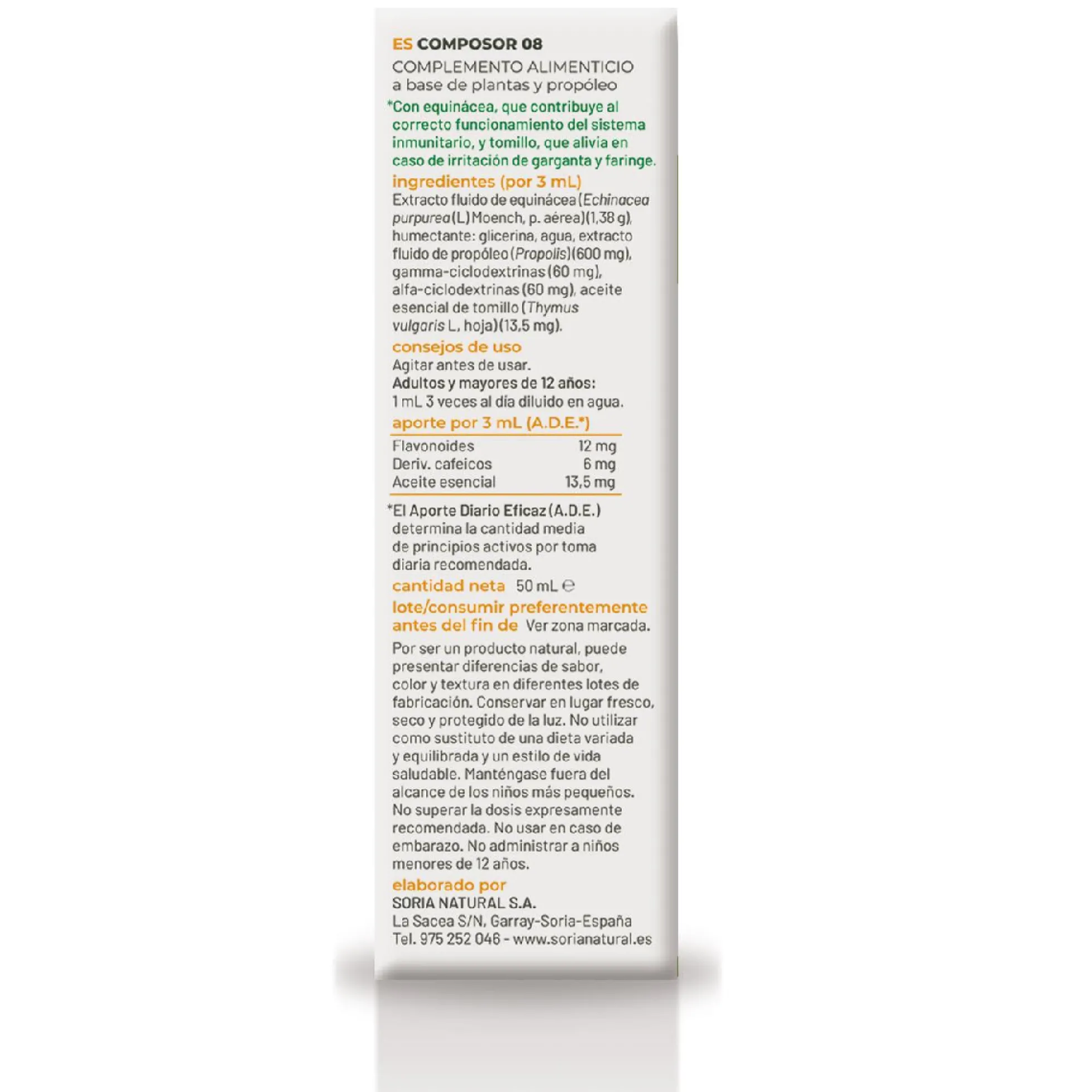 Composor 8 Echina Siglo XXI Echina Soria Natural, 50 ml