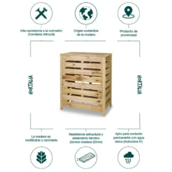 Compostador De Madera Tratada 315 L Hortalia