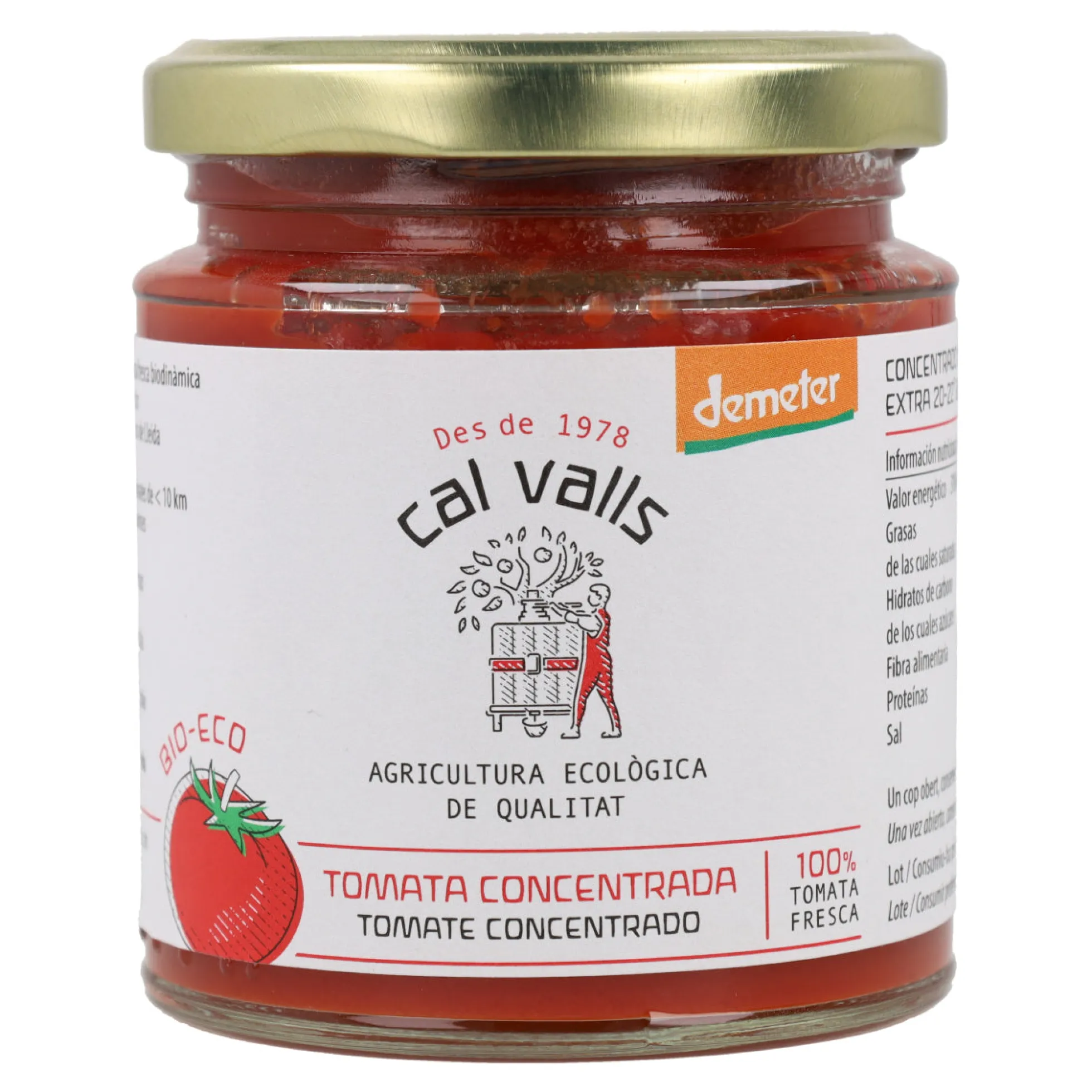 Concentrado tomate ECO Cal Valls, 250 g