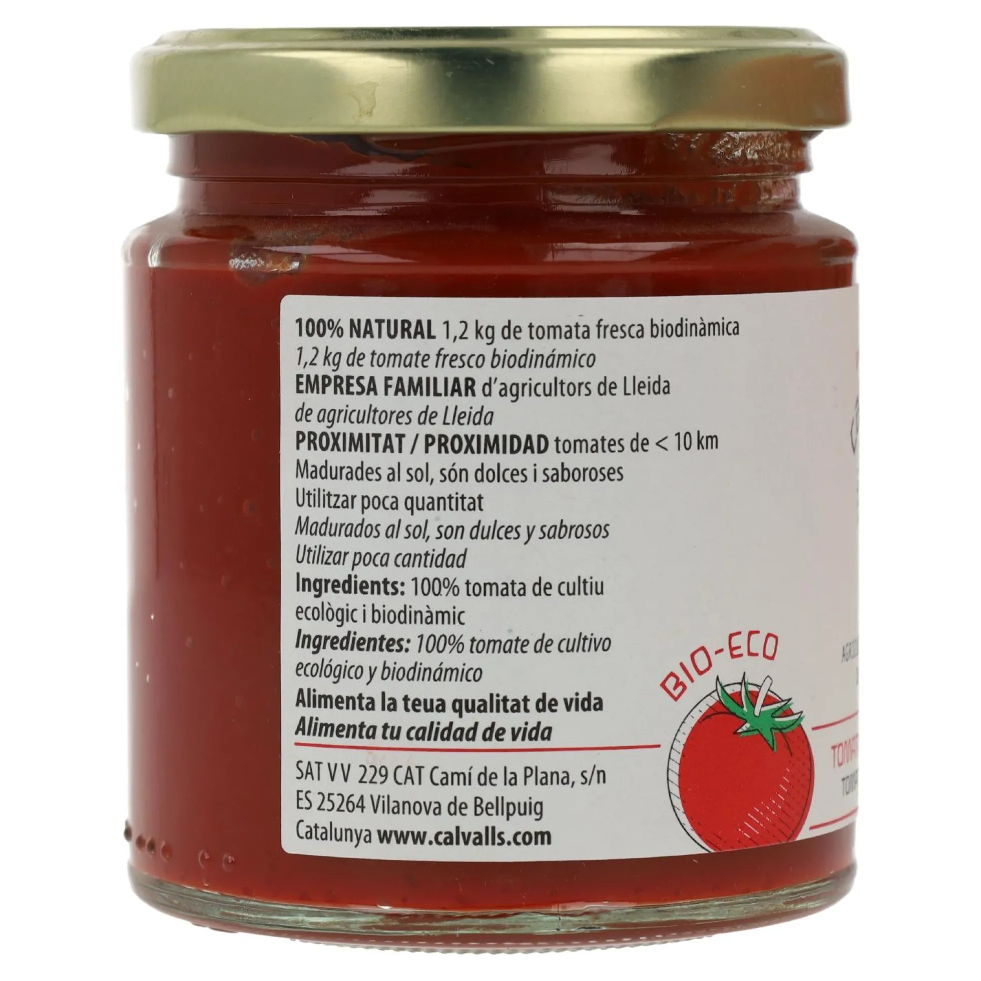 Concentrado tomate ECO Cal Valls, 250 g