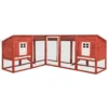 Conejera De Exterior Con Corredor Madera De Abeto Rojo Y Blanco