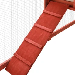 Conejera De Exterior Con Corredor Madera De Abeto Rojo Y Blanco