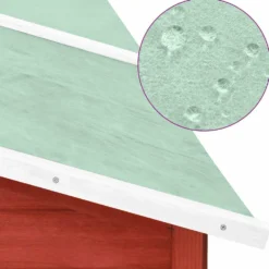 Conejera De Exterior Con Corredor Madera De Abeto Rojo Y Blanco
