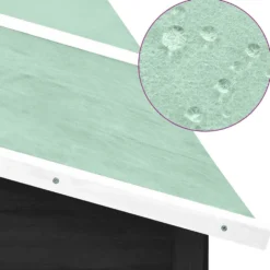 Conejera De Exterior Con Corredor Madera De Abeto Gris Y Blanco
