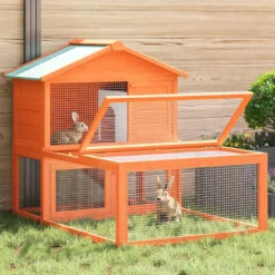 Conejera Jaula De Animales Con Patio Exterior Madera