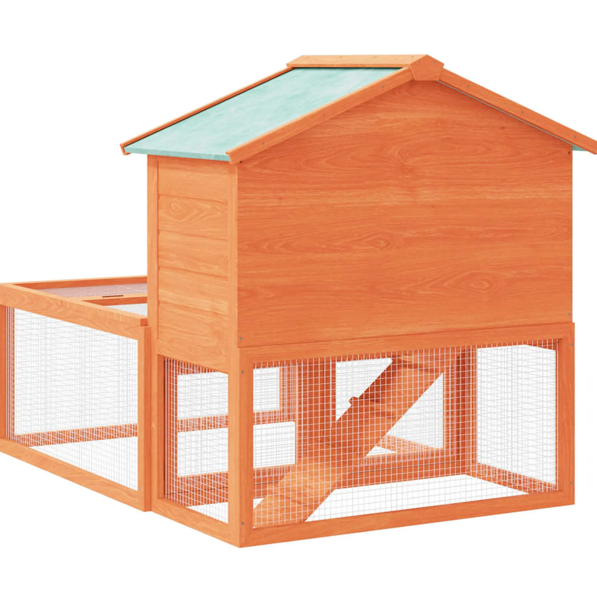 Conejera Jaula De Animales Con Patio Exterior Madera