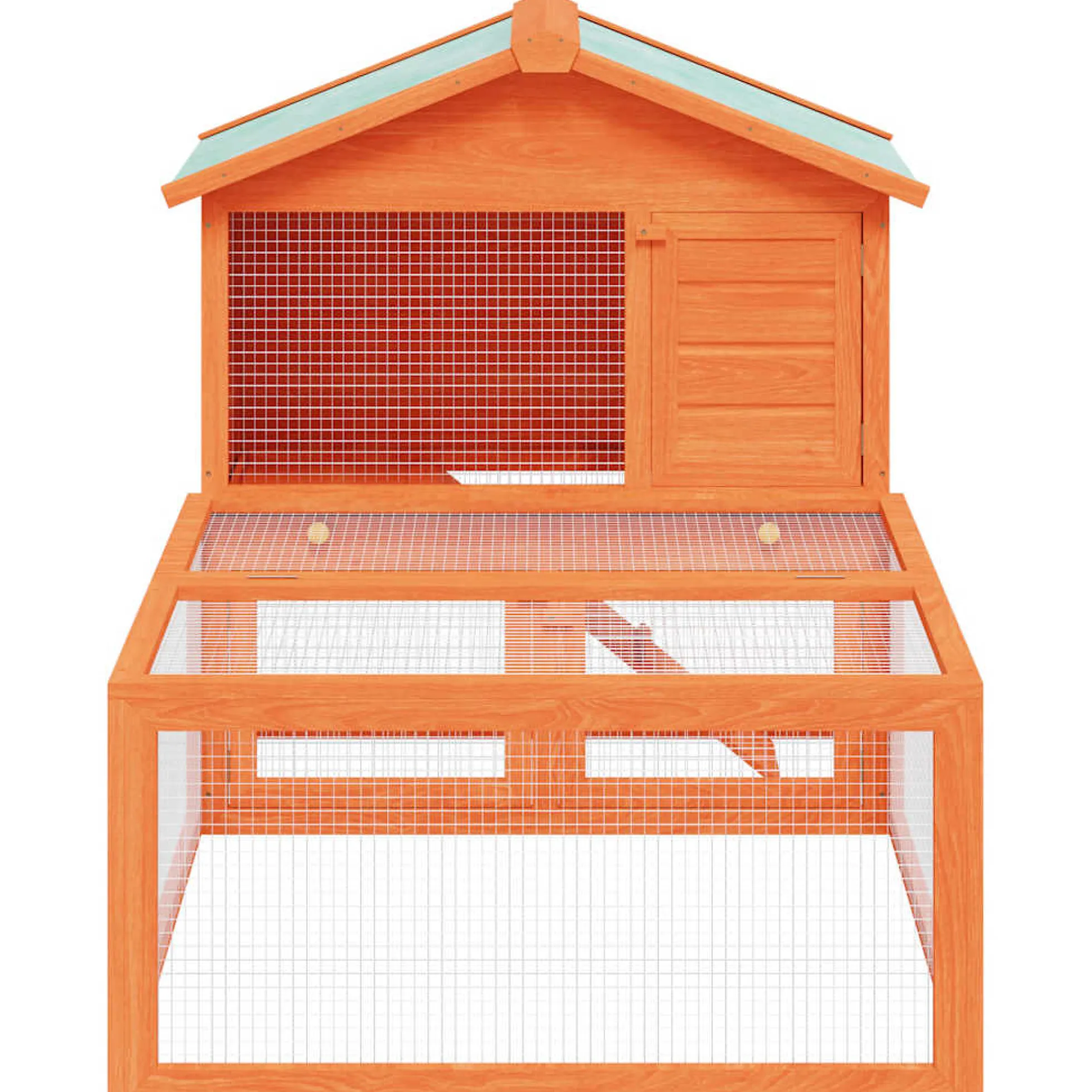 Conejera Jaula De Animales Con Patio Exterior Madera