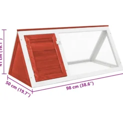 Conejera Jaula De Animales De Madera Rojo