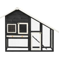 Conejera Madera Maciza De Abeto Gris Y Blanco 140x63x120 Cm