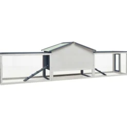 Conejera Madera Maciza Pino Y Abeto Gris 310x70x87 Cm