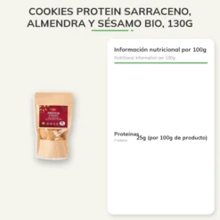 Cookies protein sarraceno, almendra y sésamo BIO, 130g