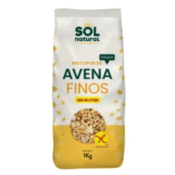 Copos de avena integrales sin gluten finos bio Sol Natural 1 kg