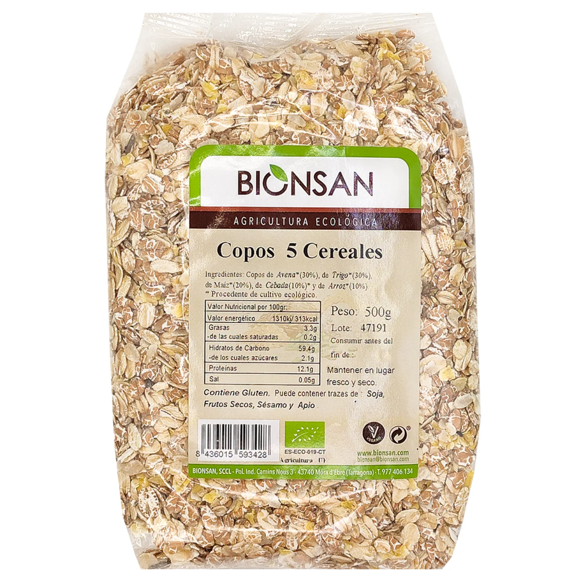 Copos De 5 Cereales Eco Bionsan 500gr