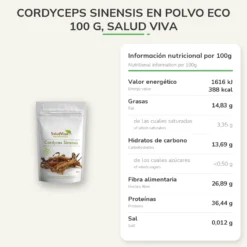 Cordyceps Sinensis en polvo ECO 100 g, Salud Viva