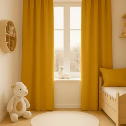 Cortinas De Gasa De Algodón Orgánico Color Miel Para Bebé