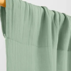 Cortinas De Gasa De Algodón Orgánico Color Verde Para Bebé
