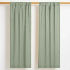 Cortinas De Gasa De Algodón Orgánico Color Verde Para Bebé
