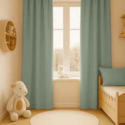 Cortinas De Gasa De Algodón Orgánico Color Verde Para Bebé