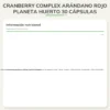 Cranberry Complex arándano rojo Planeta Huerto 30 cápsulas