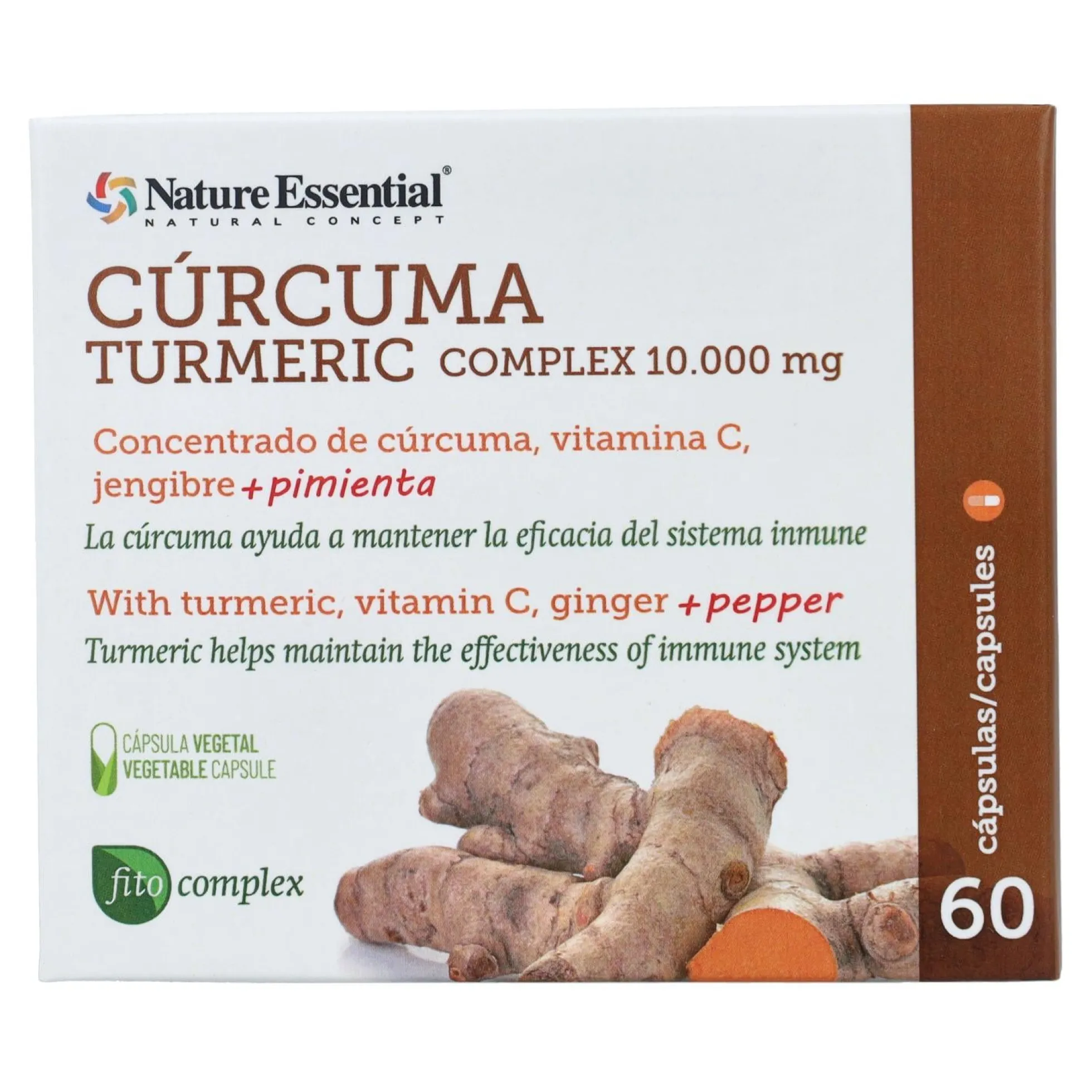 Cúrcuma complex Nature Essential 10000 mg, 60 cápsulas