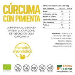 Cúrcuma Con Pimienta negra en Polvo EcoEnergy Feelings 1 kg