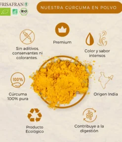 Cúrcuma En Polvo Ecológica - Calidad Y Sabor | Frisafran 500 G