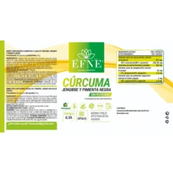 Cúrcuma + Jengibre + Pimienta Negra Efne — 60 Cápsulas