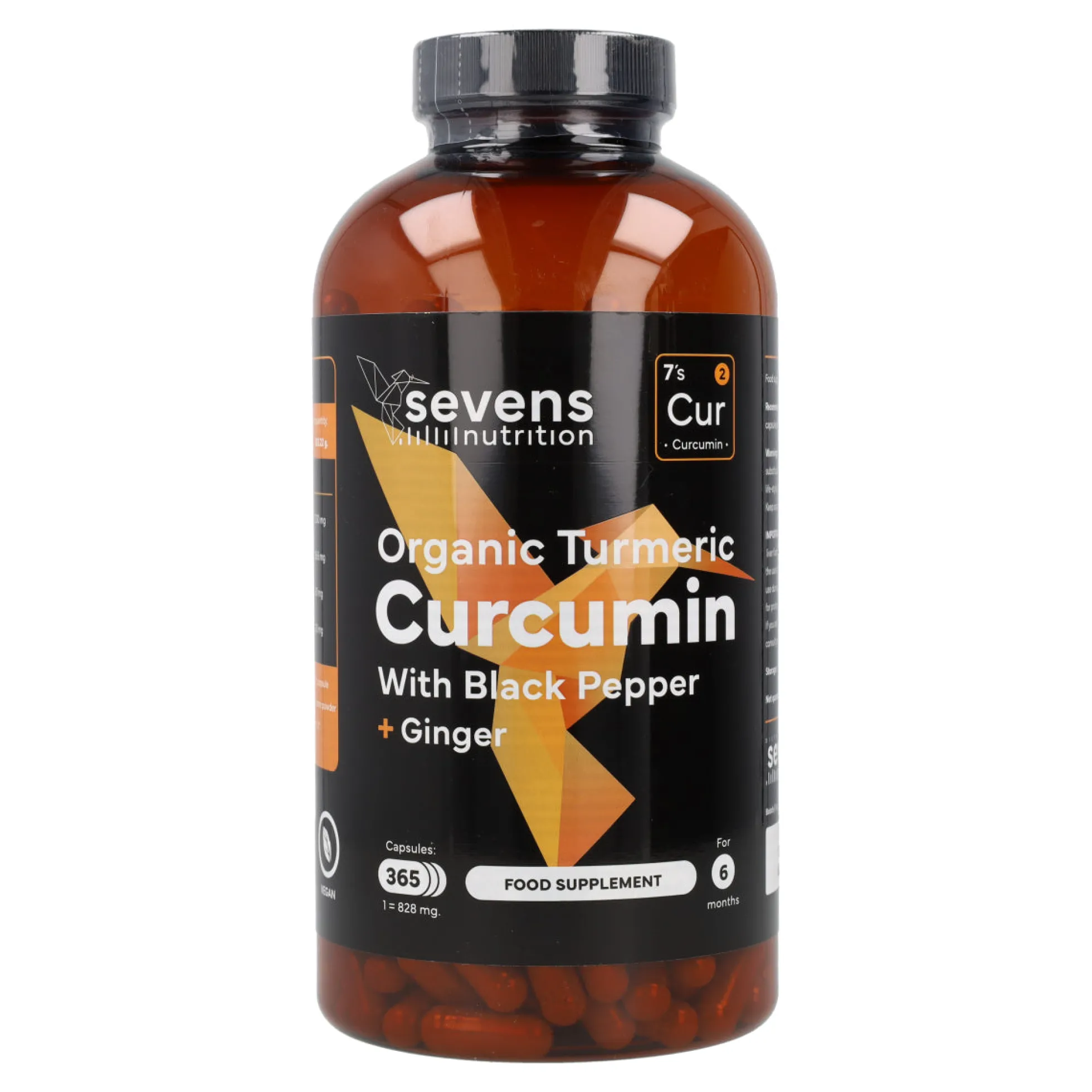 Cúrcuma + Jengibre Sevens Nutrition 365 cápsulas