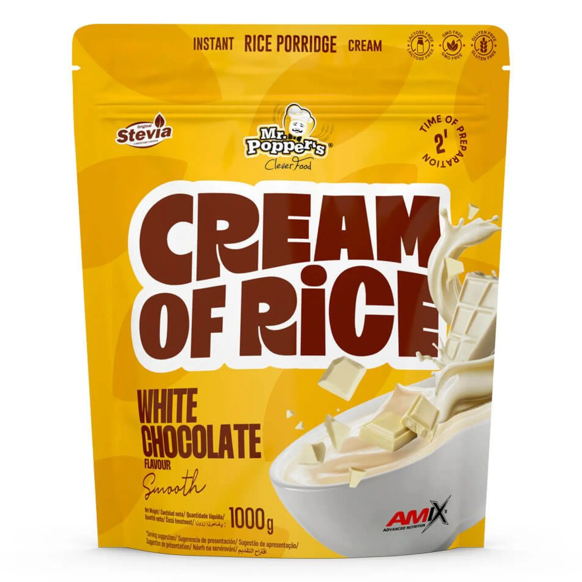 Cream Of Rice (crema De Arroz) - 1kg - Chocolate Blanco - Harina De Arroz - Amix Nutrition