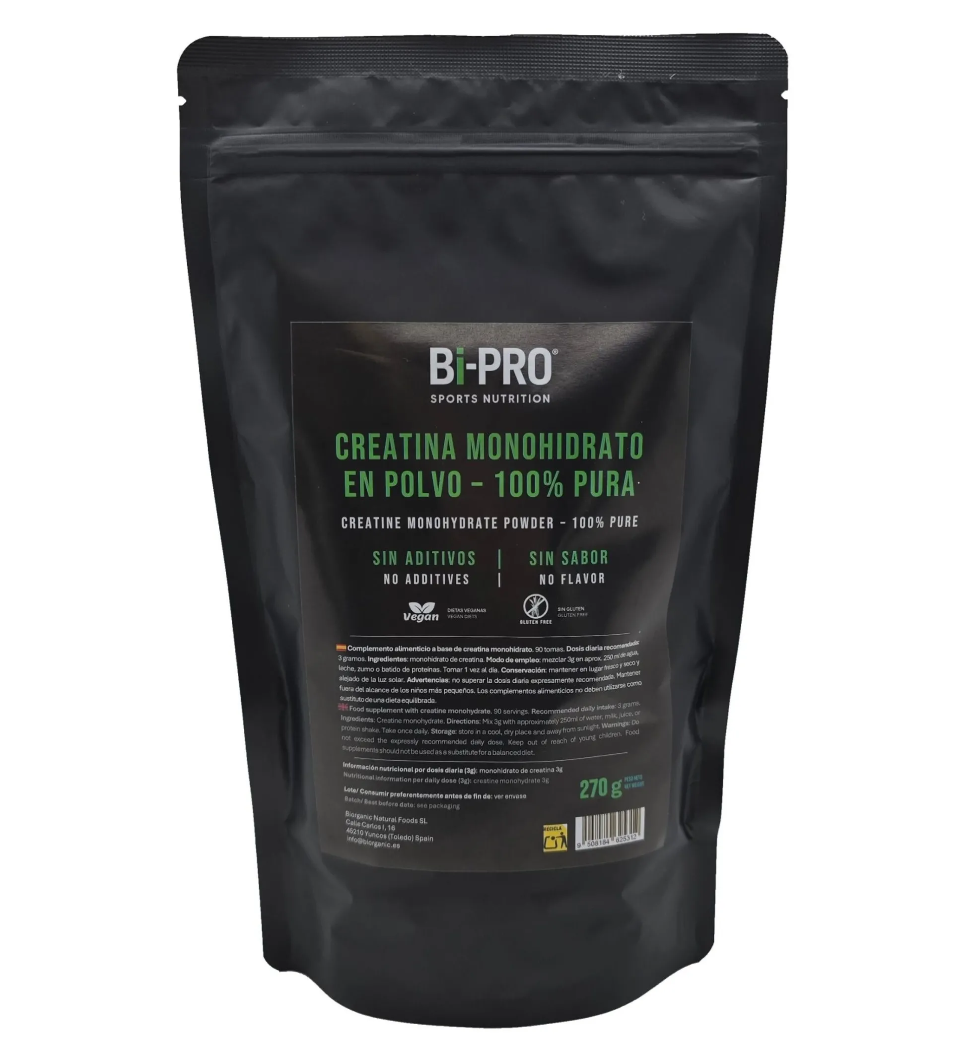 Creatina Monohidrato micronizada 270g 100% pura