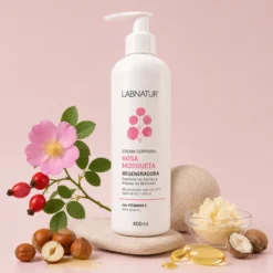 Crema Corporal de Rosa Mosqueta Labnatur 400 ml | Hidrata, Regenera y Mejora la Elasticidad | Marcas y Estrías | Vegano